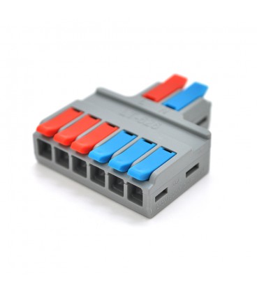 Клемна колодка з натискними затискачами 2х6-дроти LT-626 для розподільних коробок, 450V / 32A, cерая
