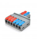 Клемна колодка з натискними затискачами 2х6-дроти LT-626 для розподільних коробок, 450V / 32A, cерая