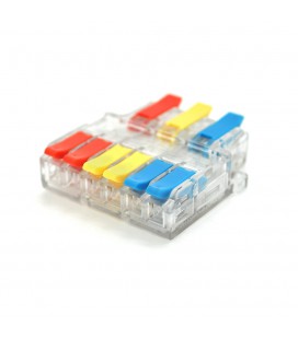 Клемна колодка з натискними затискачами 3х6-дроти LT-633 для розподільних коробок, 450V / 32A, прозора