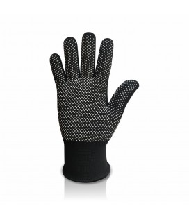 Перчатки трикотажные Sensor полиэстеровые класс 13, ПВХ нанесение, черная цена за 10 пар