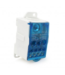 Параллельный разветвитель-сплиттер проводов UKK400, 11 выходов (латунь) 2х35мм²+5х16мм²+4х10мм², вход 1х185мм², AC/DC 1000V, 400