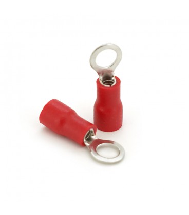 Клема тип "О" RV1.25-4, 0.5 мм, дріт 0.5-1.5, ізольована, максимальний струм 19А, під обтискача, латунь, 100шт в упаковці, ціна 