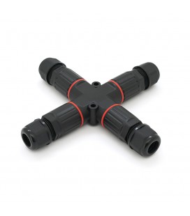 Кабельний T-розгалужувач EW-P20T-3P, під кабель 5-9 мм, 16A, 450V, Black