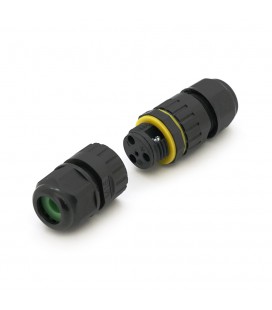 Кабельний з'єднувач EW-M16-2P, під кабель 3,5-7 мм, 2P, 17.5A, 450V, Black