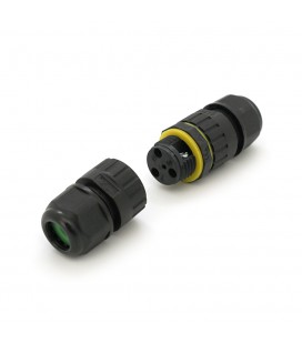 Кабельний з'єднувач EW-M16-3P, під кабель 3,5-7 мм, 3P, 17.5A, 450V, Black