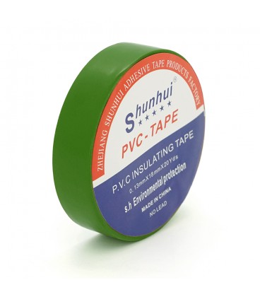 Ізолента SHUNHUI 0,13 мм * 18 мм * 20 м (зелена), temp: -10 ° С / + 80 ° С, 10 шт. в уп. ціна за упак.