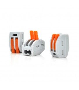 Клема з натискними затискачами 2-провідна WAGO K222-412 для розподільних коробок, 2-pin, сіро-жовтогаряча