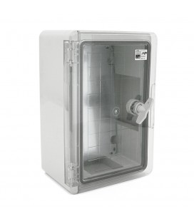 Бокс міцний з ABS пластику з монтажною панеллю 280х210х130, з прозорими дверцятами, IP65