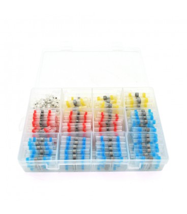 Набор термоусадочних гільз з припоєм Q200 Red 0.5-1.50mm² (50) Blue 1.50-2.50mm² (100)Yellow 4.00-6.00mm²  (10)White0.25-0.35mm²
