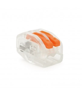 Клема з нажимними зажимами 2-дротова WAGO K222-412T для розподільчих коробок, 2-pin, прозоро-помаранчева
