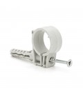 Обойма з ударним шурупом для гофри/труби білий/сірий 20-22мм (пач. 50шт. ціна за пачку)