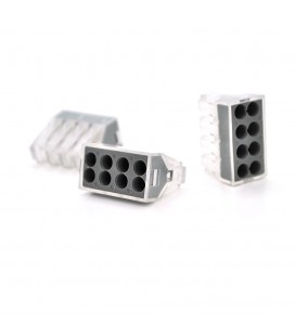 Самозажимная 8-проводная клемма WAGO K773-108 для распределительных коробок, 8-pin, прозрачно-черная
