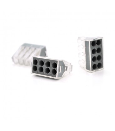 Самозажимная 8-проводная клемма WAGO K773-108 для распределительных коробок, 8-pin, прозрачно-черная