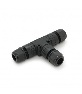 Кабельний T-розгалужувач EW-P20T-3P, під кабель 5-9 мм, 16A, 450V, Black