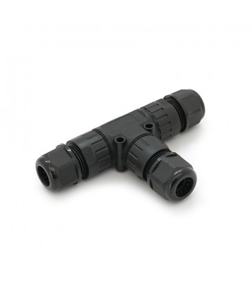 Кабельний T-розгалужувач EW-P20T-3P, під кабель 5-9 мм, 16A, 450V, Black