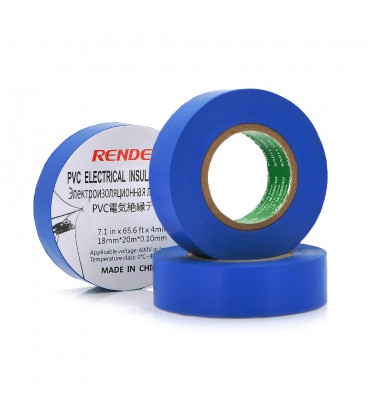 Ізолента RENDER 0,19 мм * 16 мм * 7м (синя), temp: -10 +80 ° С, 2000V, розтяж-180%, міцність 20Н / см, Агдезія 0,42 кг / 25мм, 1