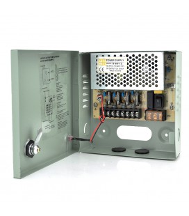 Импульсный блок питания 12V-5A/4CH в боксе с замком перфорированный, 4-х канальный, Q30