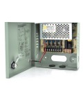Импульсный блок питания 12V-5A/4CH в боксе с замком перфорированный, 4-х канальный, Q30