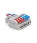Клемна колодка з нажімнимі зажимами 2х6-дроти, 400В 32А, 0.08- 4мм2, SPL-62, gray