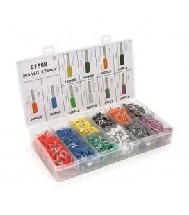 Набір клем/наконечників 1800шт VE7508 (R-300, B-300, Y-150, Bl-150, O-150, P-150, G-150, W-150, Gr-150, V-150) боксі