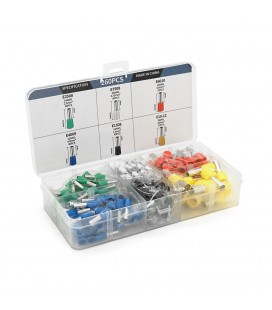 Набір клем/наконечників 260шт(E2508g-60,E1012y-15,E1508bl-40,E4009b-40,E6010r-25.E7508w-80)у боксі