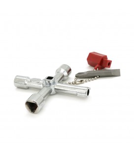 Ключ универсальный для електро и телекоммуникационных шкафов (квадрат 6-8 мм, треугольник 10 мм, колесо с крылышками 6мм, бита +