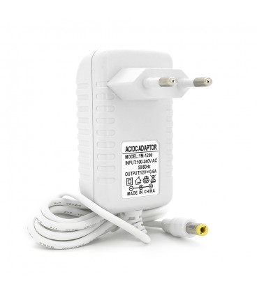 Імпульсний адаптер живлення 12В 0,6А (7.2Вт) штекер 5.5/2.5 довжина 1м, Q50, White