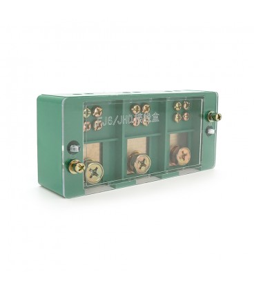 Паралельний розгалужувач-спліттер проводів FJ6/JHD-3-6, 1фаза-3вхід М8, 6 виходу (латунь) 1,5-35х1,5-16мм2, AC600V, 60А, -55°С~1