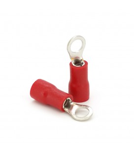 Клемма тип 'О' RV1.25-3.7, 0.5 мм, провод 0.5-1.5, изолированная, максимальный ток 19А, под обжимку, латунь, 100шт в упаковке, ц