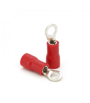 Клема тип "О" RV1.25-3.7, 0.5 мм, дріт 0.5-1.5, ізольована, максимальний струм 19А, під обтискача, латунь, 100шт в упаковці, цін