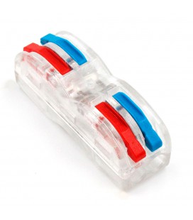 Клеммная колодка с нажимными зажимами 2-проводная SPL-2 для распределительных коробок, 2-pin, проходная,прозрачная