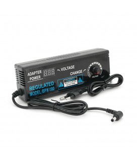 Імпульсний адаптер живлення з регулюванням напруги 3В-24В 5А штекер 5.5/2.5 довжина, LED, Black