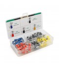 Набір клем/наконечників 200шт(E4009gr-50,E2508r+b-50/2,E1508bl-30,E6012y-20)у боксі