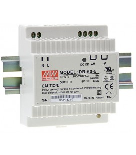 Джерело живлення Mean Well HDR-60-12 60Вт, 12В, 5А на Din-рейку