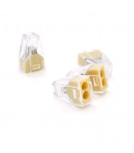 Самозажимная 2-проводная клемма WAGO K773-102 для распределительных коробок, 2-pin, прозрачно-оранжевая.