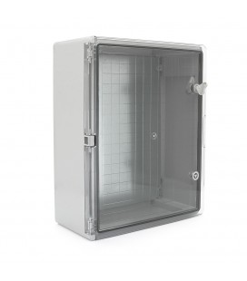 Бокс міцний з ABS пластику з монтажною панеллю 500х400х180, з прозорими дверцятами, IP65