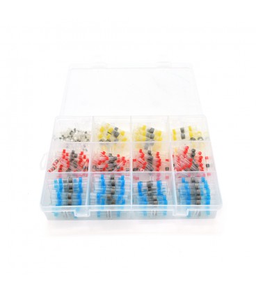 Набор термоусадочних гільз з припоєм  Q250 Red 0.5-1.50mm² (100) Blue 1.50-2.50mm² (90)Yellow 4.00-6.00mm² (20) White0.25-0.35mm