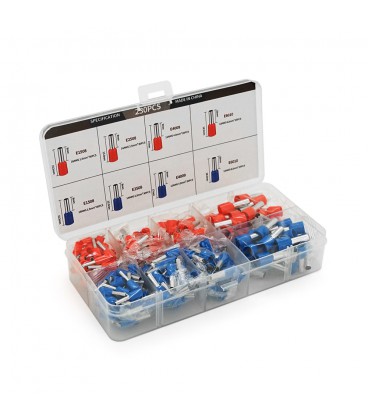 Набір клем/наконечників 230шт(E4009r+b-20/2,E2508r+b-30/2,E1508r+b-40/2,E6010r+b-25/2)у боксі