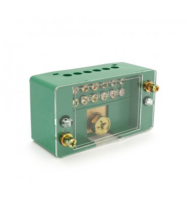 Паралельний розгалужувач-спліттер проводів JHD-1-6, 1фаза-1вхід М8, 6 виходу (латунь) 1,5-35х1,5-16мм2, AC600V, 60А, -55°С~125°С