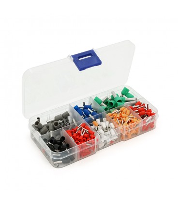 Набор клемм/наконечников 400шт (O-100, R-100, W-50, G-50, Y-25, B-25, Bl-25, A-25) в боксе