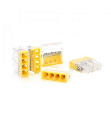 Самозатискна 4-провідна клема WAGO К773-204 для розподільчих коробок, 4-pin, прозоро-жовта