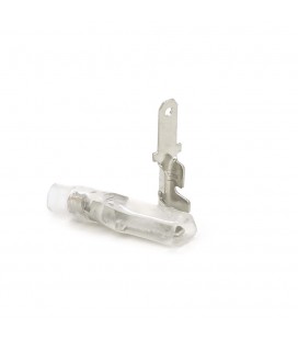 Клема ножова тато, 2.8 мм, дріт 0.5-1.5, неізольована, латунь, з силіконовим ковпачком, 100шт в упаковці, ціна за упаковку