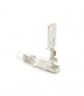 Клема F2 тато, 6.3 мм, провід 0.5-2.5, ізольована, латунь, з силиконовим ковпачком, 100шт в упаковці, ціна за упаковку