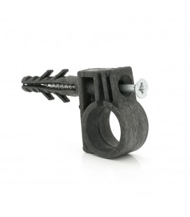 Обойма з ударним шурупом для гофри/труби чорне 15-16мм (пач. 50шт. ціна за пачку)