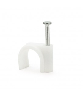 Скобы 12мм для крепления кабеля (100 шт/уп) белые