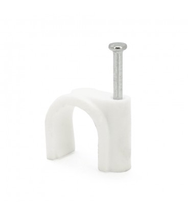 Скобы 18мм для крепления кабеля (100 шт/уп) белые