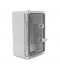 Бокс міцний з ABS пластику з монтажною панеллю 300х200х130, з прозорими дверцятами, IP65