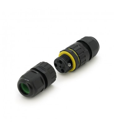 Кабельний з'єднувач EW-M16-3P, під кабель 7-10 мм, 3P, 17.5A, 450V, Black