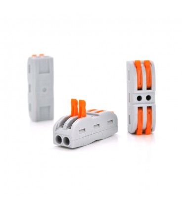 Клеммная колодка с нажимными зажимами 2-проводная WAGO K212 для распределительных коробок, 2-pin, проходная, cерая