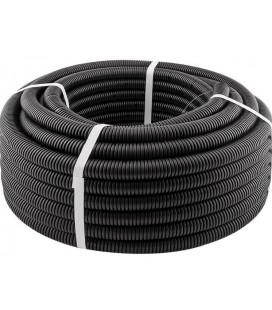 Гофротруба вулична D32 поліпропіленова, з протяжкою, 50метрів, колір чорний, ціна за бухту